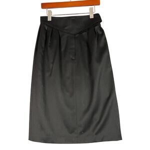 Christian Aujard Black Wool Pencil Skirt Womens 12 Lined Business Quiet Luxury